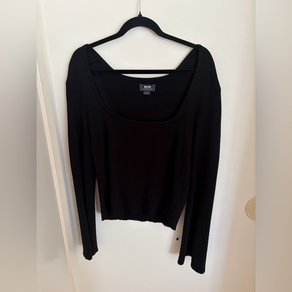 NWOT Maeve by Anthropologie Square Neck Bell Sleeve sweater top XL
